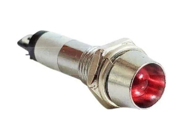 8mm 24v Metal Sinyal Lambası - Kırmızı
