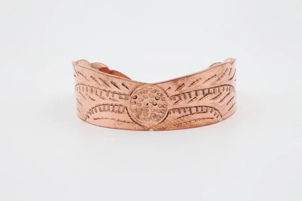 Antik Mısır Güneş ve Savaş Tanrısı Horus Motifli Bakır Bileklik - 4
