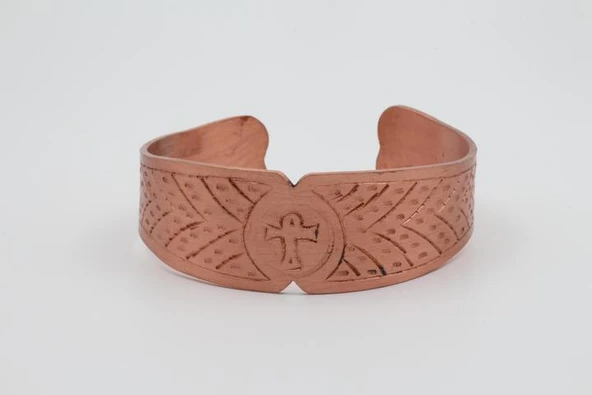 Ankh Motifli Bakır Bileklik - 7