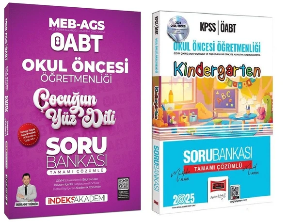 Yargı + İndeks 2025 ÖABT MEB-AGS Okul Öncesi Kindergarten + Çocuğun Yüz Dili Soru Bankası 2 li Set