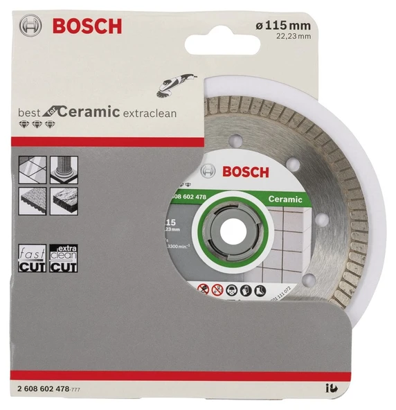 Bosch Best Serisi Seramik İçin Extra Temiz Kesim Turbo Segman  Elmas Kesme Diski 115 mm - 2