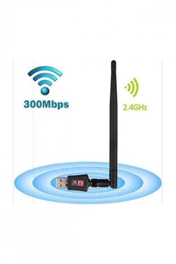 300 Mbps Antenli Wireless Adaptör Kablosuz Ağ Pc Wifi Alıcı Usb