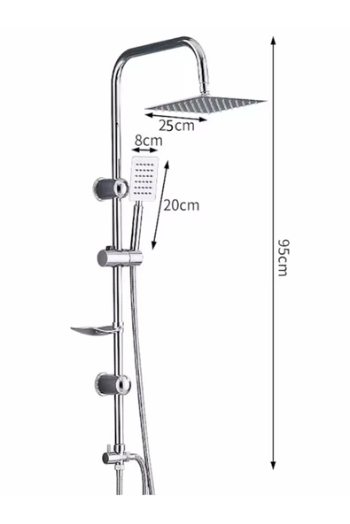 Sardıcı Çelik Duş Robotu Habanera Serisi Kare Tip Tam Takım Duş Robot Sistemi - Resim 6