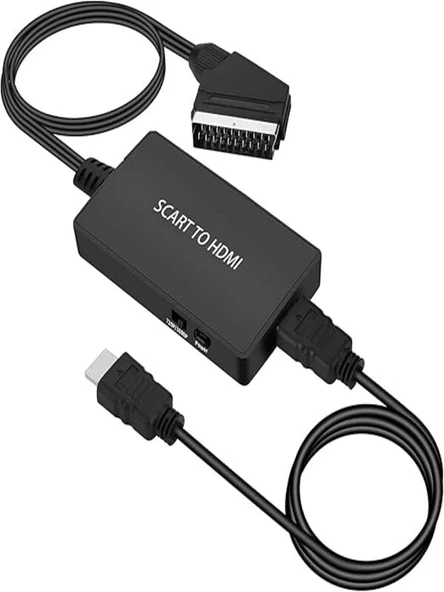 Scart-Kablo Hd Adaptörü 720P 1080P Video Ses Dönüştürücü Çevirici Tv Monitör Projektör İçin Adaptör - 6