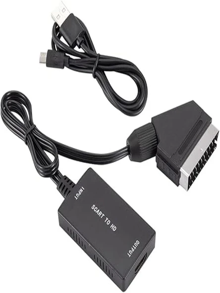 Scart-Kablo Hd Adaptörü 720P 1080P Video Ses Dönüştürücü Çevirici Tv Monitör Projektör İçin Adaptör - 2