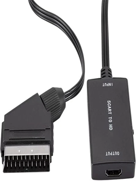 Scart-Kablo Hd Adaptörü 720P 1080P Video Ses Dönüştürücü Çevirici Tv Monitör Projektör İçin Adaptör - 3