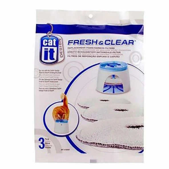 Catit Fresh Clear Otomatik Su Kabı Yedek Karbon Filtresi 3'lü