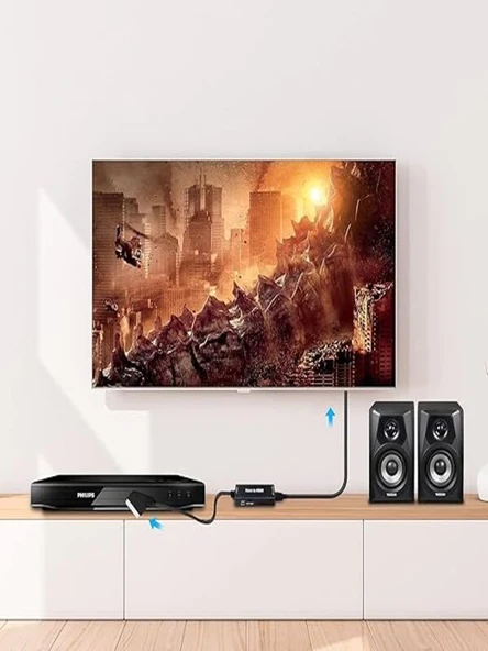 Scart-Kablo Hd Adaptörü 720P 1080P Video Ses Dönüştürücü Çevirici Tv Monitör Projektör İçin Adaptör - 8