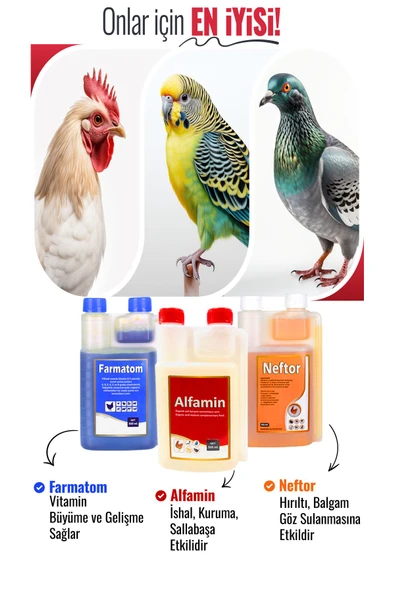 3'lü 1 Litre Set Farmatom 1 Litre Alfamin 1 Litre - Neftor 1 Liftre