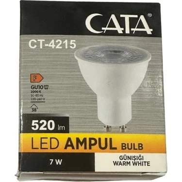 CATA Çanak Led Spot Ampul 7W GU10 3000K Günışığı (Starter Duylu)