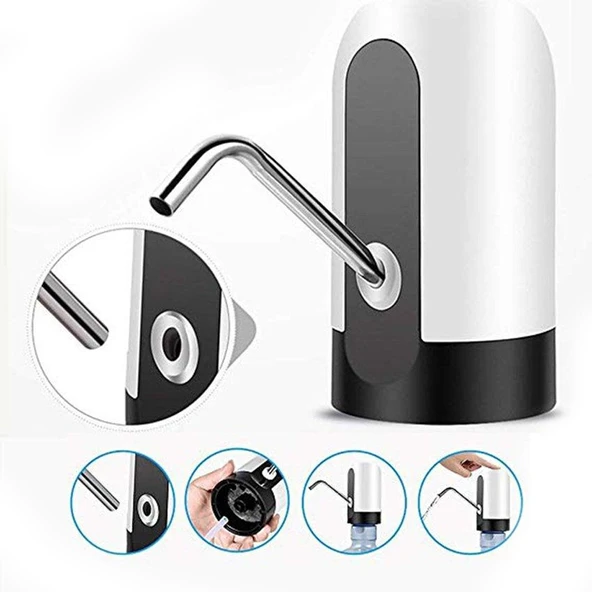 CROWN CRW-1006 USB ŞARJLI OTOMATİK SEBİL DAMACANA SU POMPASI - 3