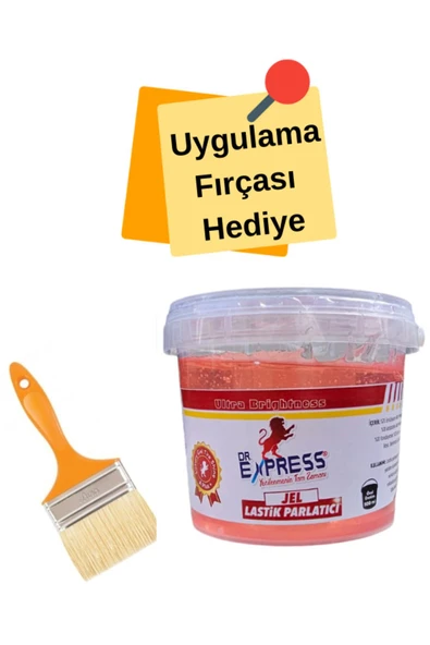 Jel Lastik Parlatıcı 500 ml Fırça Hediye Islak Görünüm Uzun Süre Kalıcı Ekstra Parlaklık Sunar - 2