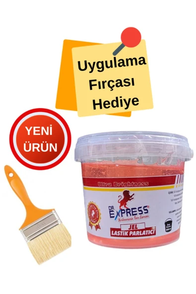 Jel Lastik Parlatıcı 500 ml Fırça Hediye Islak Görünüm Uzun Süre Kalıcı Ekstra Parlaklık Sunar