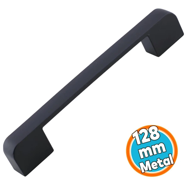 Metal Kulp 128 mm -12.8 cm Mobilya Çekmece Mutfak Dolabı Dolap Kulpları Kulbu Kulpu Siyah