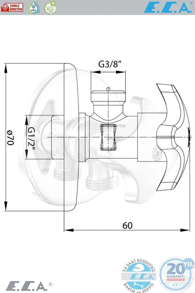 E.c.a Filtreli Ara Musluk Ara Musluk Eca Taharet Musluk 2 Adet 102111124 - 4