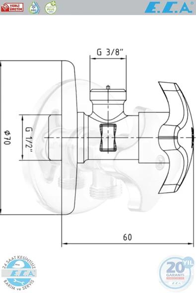 E.c.a Filtreli Ara Musluk Ara Musluk Eca Taharet Musluk 2 Adet 102111124 - 2