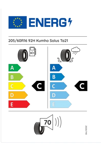 Kumho 205/60R16 92H Solus TA21 Yaz Lastiği 2024 - 2