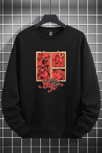macklin Unisex Kadın Erkek Stell Baskılı Sıfır Yaka Sweatshirt - 1