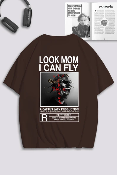 macklin Unisex Kadın Erkek Travis Scott Dark Skeletion Özel Tasarım Baskılı Oversize T-shirt