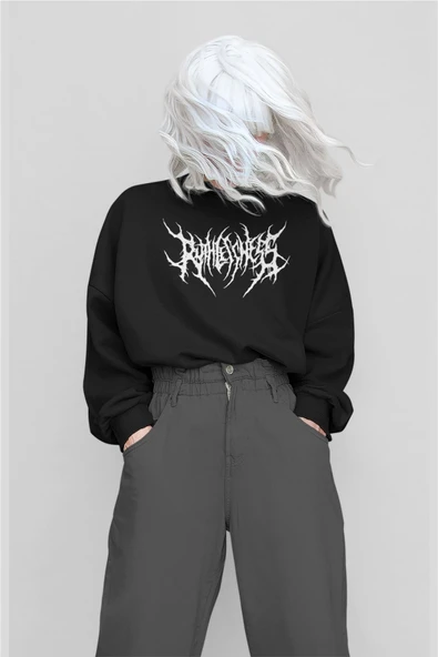 macklin Unisex Kadın Erkek Ruthless Gothic Özel Tasarım Baskılı Bisiklet Yaka Sweatshirt