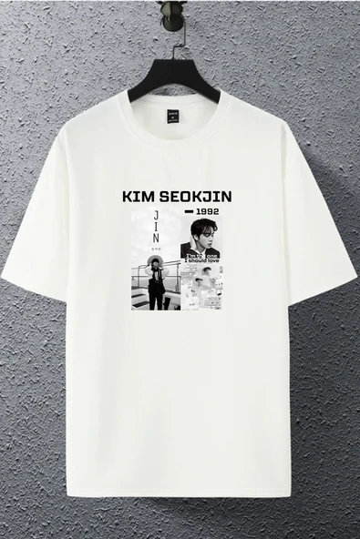 macklin Unisex Kadın Erkek Kim Seokjin Bts Baskılı Oversize T-shirt - 1