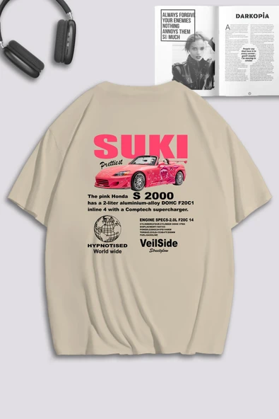 macklin Unisex Kadın Erkek Hızlı ve Öfkeli Bullet & Suki SIRT Baskılı Özel Tasarım Oversize T-shirt