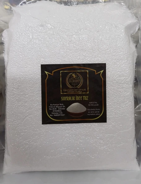 Rasim Bey Çiftliği Sofralık İnce Kristal Çankırı Kaya Tuzu 1 KG