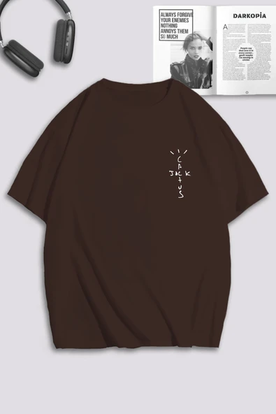 macklin Unisex Kadın Erkek Travis Scott Highest Özel Tasarım Baskılı Oversize T-shirt - 2