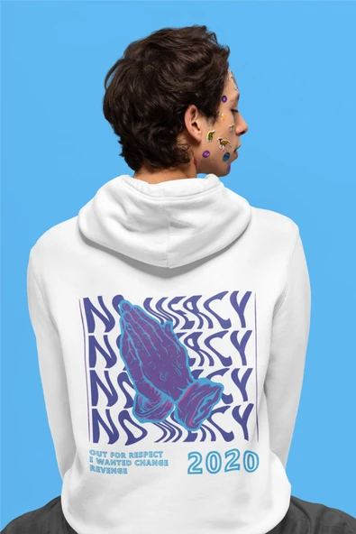 macklin Unisex Kadın Erkek No Mercy Tasarım Baskılı Kapşonlu Sweatshirt