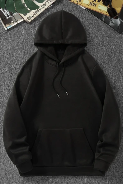 macklin Unisex Kadın Erkek Baskısız Kapşonlu Sweatshirt Hoodie