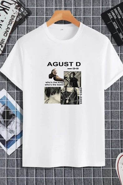 macklin Unisex Kadın Erkek Agust D Baskılı Oversize T-shirt