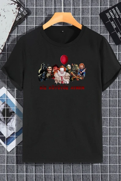 macklin Unisex Kadın Erkek Biz Kötüyüz Aynen Baskılı Oversize T-shirt - 1