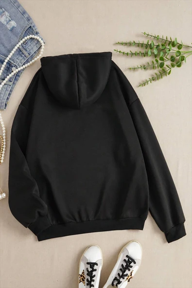 macklin Unisex Kadın Erkek Basic Kapüşonlu Fermuarlı Hırka Ceket - 2