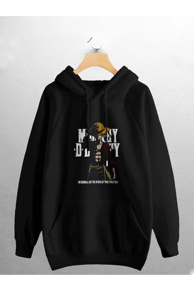 macklin Unisex Kadın Erkek One Piece Ruffy Anime Karakter Baskılı Sweatshirt