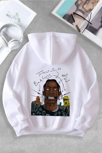 macklin Unisex Kadın Erkek Cactus Jack Travis Scott Özel Tasarım Baskılı Kapşonlu Sweatshirt