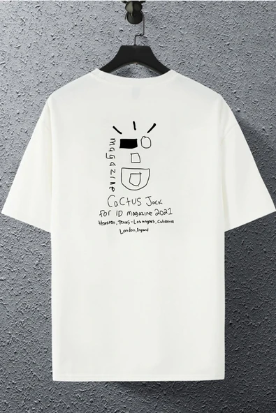 macklin Unisex Kadın Erkek Cactus Jack I-d Baskılı Oversize T-shirt
