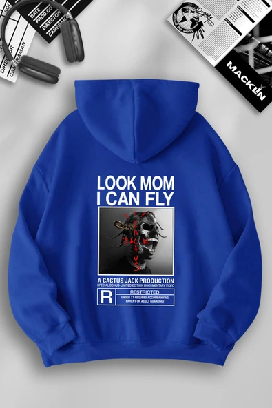 macklin Unisex Kadın Erkek Cactus Jack Dark Özel Tasarım Baskılı Kapşonlu Sweatshirt - 1