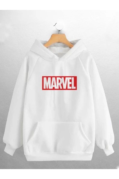 macklin Unisex Kadın Erkek Marvel Logo Baskılı Sweatshirt