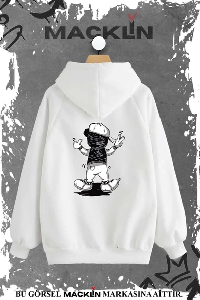 macklin Unisex Kadın Erkek Karikatür Ayı Özel Tasarım Baskılı Sweatshirt