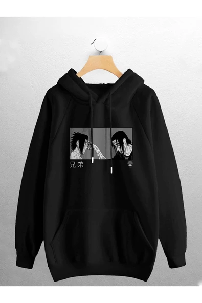 macklin Unisex Kadın Erkek Uchiha Itachi Naruto Anime Baskılı Sweatshirt - 1