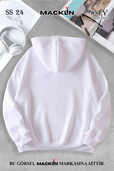 macklin Unisex Kadın Erkek 4Tune Özel Tasarım Baskılı Kapşonlu Sweatshirt - 2