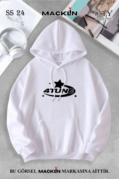 macklin Unisex Kadın Erkek 4Tune Özel Tasarım Baskılı Kapşonlu Sweatshirt