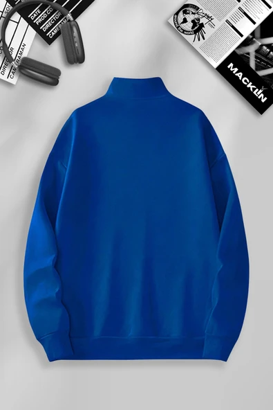 macklin Unisex Kadın Erkek Brooklyn Yarım Fermuarlı Dik Yaka Basic Kazak - 2