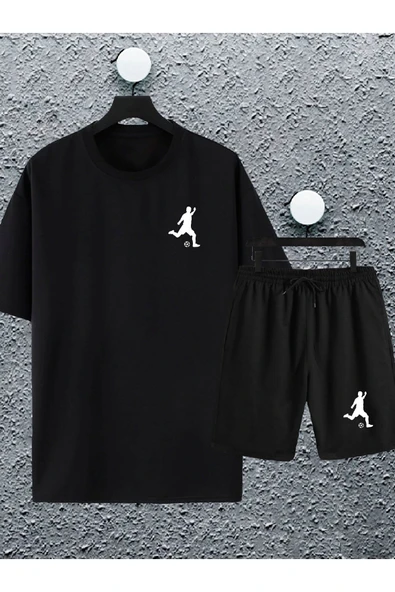 macklin Unisex Kadın Erkek Futbolcu Baskılı Oversize Tshirt Ve Şort Eşofman Takımı