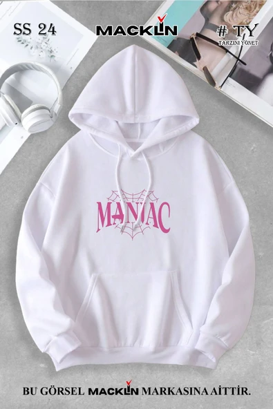 macklin Unisex Kadın Erkek Stray Kids Maniac Özel Tasarım Baskılı Kapşonlu Sweatshirt - 1