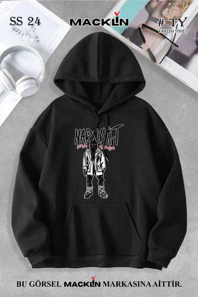 macklin Unisex Kadın Erkek Playboi Carti Die Lit Narcissist Özel Tasarım Baskılı Kapşonlu Sweatshirt
