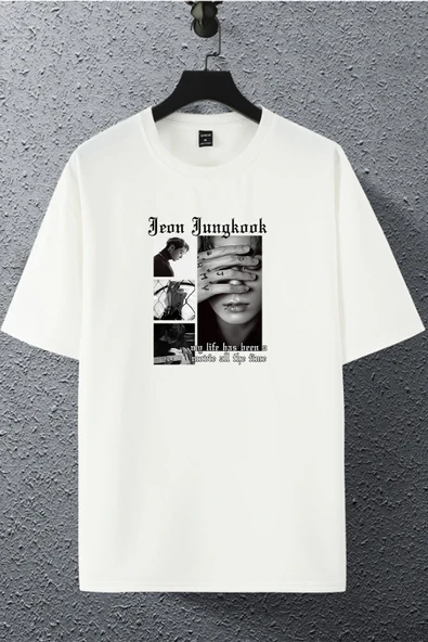 macklin Unisex Kadın Erkek Jeon Jungkook Bts Baskılı Oversize T-shirt - 1