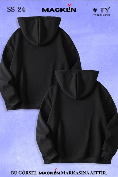 macklin Sevgili Çift Kombin Tom ve Jerry Baskılı Özel Tasarım Kapüşonlu Sweatshirt 2li Set Takım - 2