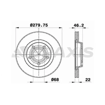 ON FREN DISK AYNASI PASSAT 96-00  A4 94-00  A8 96-10  PHAETON 02- - BRAXIS AE0061