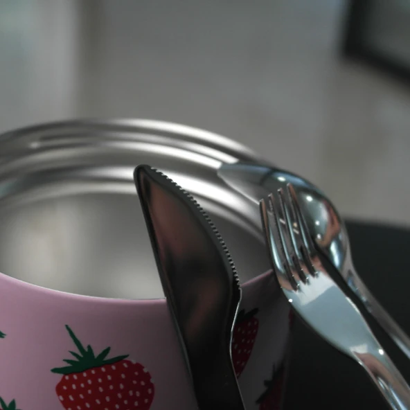 Les Artistes Paris Isı Yalıtımlı Çelik Yemek Termosu 700ml Strawberry  Çok Renkli 700 ML - 7